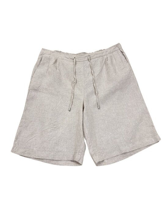 Chico's Pants - Chico’s – Women’s Beige 100% Linen Pull-On Bermuda Shorts – Size M
